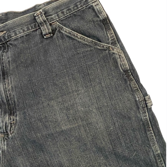 Wrangler Shorts Dark blue Jorts Carpenter Cargo Pockets Baggy Y2k Size 38 - Picture 7 of 9